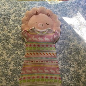 Gymboree Pink and Green Bunny Sweater